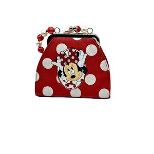 Minnie Mouse Red Polka Dot‎ Handbag with Beaded Handle - Unique Disney Purse